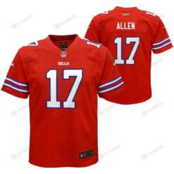 Josh Allen 17 Buffalo Bills Youth 2nd Alternate Player Game Jersey - Red