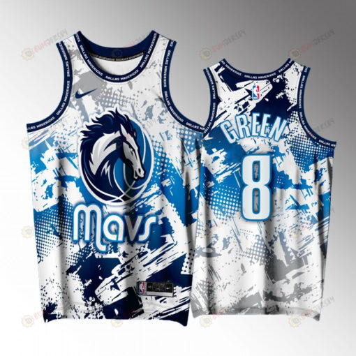 Josh Green 8 Dallas Mavericks White Printing Men Jersey Splash City Exclusive Edition