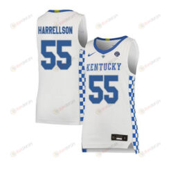 Josh Harrellson 55 Kentucky Wildcats Basketball Elite Men Jersey - White