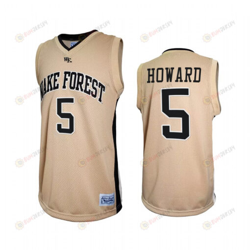 Josh Howard 5 Wake Forest Demon Deacons Gold Jersey Retro Basketball