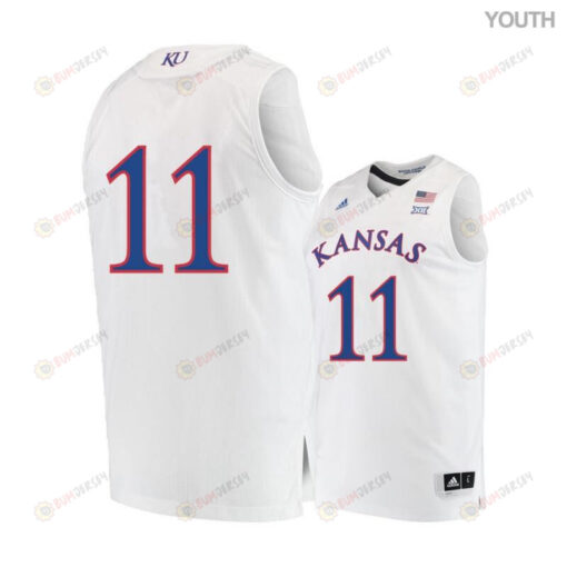 Josh Jackson 11 Kansas Jayhawks Basketball Youth Jersey - White