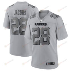 Josh Jacobs 28 Las Vegas Raiders Atmosphere Fashion Game Jersey - Gray