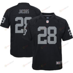 Josh Jacobs 28 Las Vegas Raiders Youth Jersey - Black