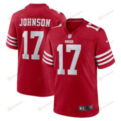 Josh Johnson 17 San Francisco 49ers Home Game Player Jersey - Scarlet