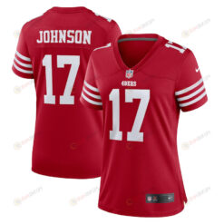 Josh Johnson San Francisco 49ers Women's Home Game Player Jersey - Scarlet