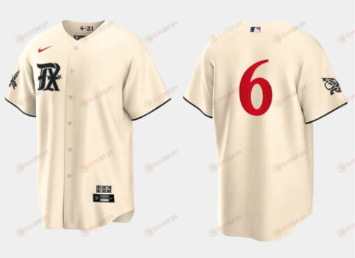 Josh Jung 6 Texas Rangers 2023 City Connect Cool Base Game Jersey - Cream