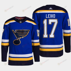 Josh Leivo 17 St. Louis Blues 2022-23 Primegreen Home Royal Jersey