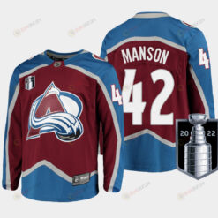 Josh Manson 42 Colorado Avalanche 2022 Stanley Cup Finals Burgundy Home Jersey