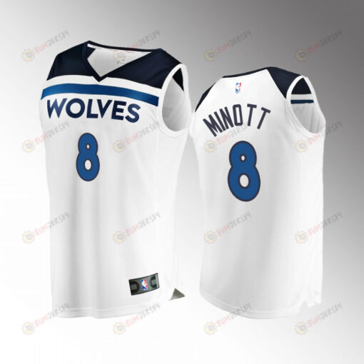 Josh Minott 8 Timberwolves White Jersey Fast Break 2022-23 Association Edition