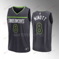 Josh Minott Timberwolves 8 Anthracite Men Jersey Fast Break Fast Break Player 2022-23 Statement Edition