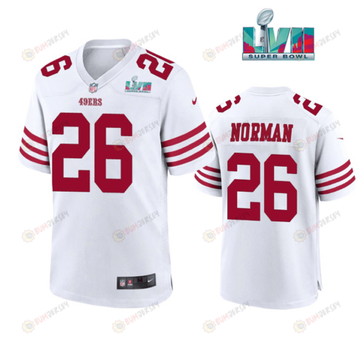 Josh Norman 26 San Francisco 49Ers Super Bowl LVII Men's Jersey- White