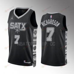 Josh Richardson 2022-23 San Antonio Spurs Black 7 Statement Edition Jersey