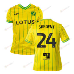 Josh Sargent 24 Norwich City 2022-23 Home Jersey - Yellow