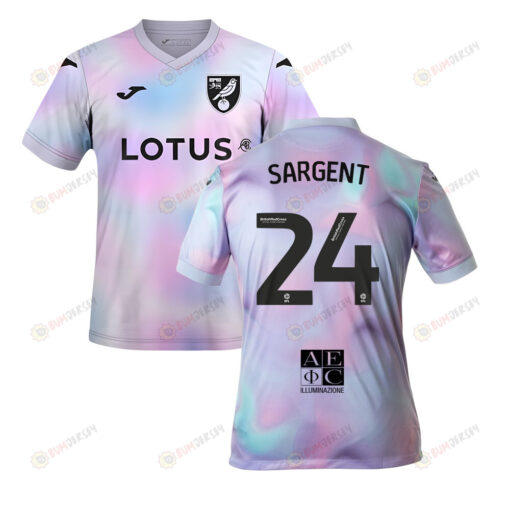 Josh Sargent 24 Norwich City 2022-23 Third Jersey - Tie-dye