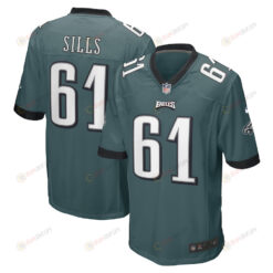 Josh Sills Philadelphia Eagles Game Player Jersey - Midnight Green