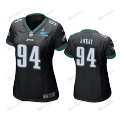 Josh Sweat 94 Philadelphia Eagles Super Bowl LVII Black Game Jersey - Women