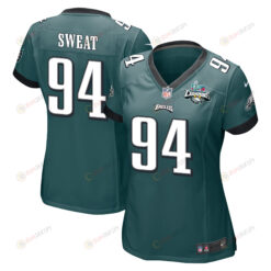 Josh Sweat 94 Philadelphia Eagles Super Bowl LVII Champions 2 Stars WoMen's Jersey - Midnight Green