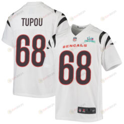 Josh Tupou 68 Cincinnati Bengals Super Bowl LVII Champions Youth Jersey - White