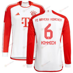 Joshua Kimmich 6 Bayern Munich 2023/24 Home Long Sleeve Men Jersey - White