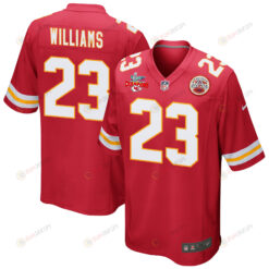 Joshua Williams 23 Kansas City Chiefs Super Bowl LVII Champions 3 Stars Men's Jersey - Red