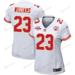 Joshua Williams 23 Kansas City Chiefs Super Bowl LVII Champions 3 Stars WoMen's Jersey - White