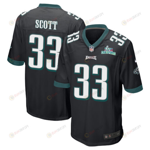 Josiah Scott 33 Philadelphia Eagles Super Bowl LVII Champions Men's Jersey - Black