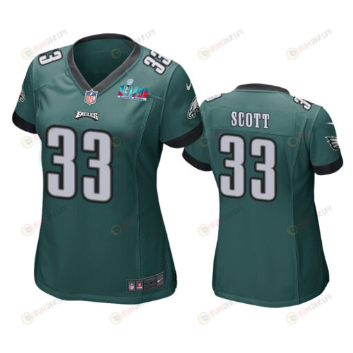 Josiah Scott 33 Philadelphia Eagles Super Bowl LVII Game Jersey - Women Green