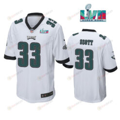 Josiah Scott 33 Philadelphia Eagles Super Bowl LVII Game Player Men Jersey - White