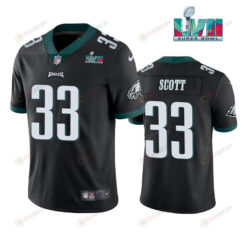 Josiah Scott 33 Philadelphia Eagles Super Bowl LVII Vapor Limited Men Jersey - Black