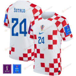 Josip ?utalo 24 Croatia National Team 2022-23 World Cup Patch Home Men Jersey