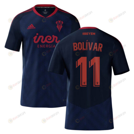 Jovanny Bol?var 11 Albacete 2022-23 Away Jersey - Navy