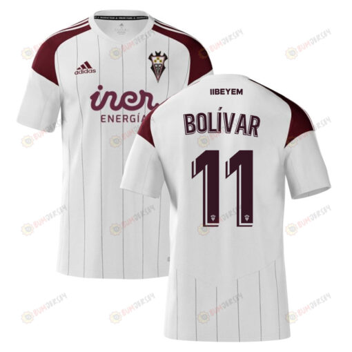 Jovanny Bol?var 11 Albacete 2022-23 Home Jersey - White