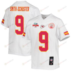 JuJu Smith-Schuster 9 Kansas City Chiefs Super Bowl LVII Champions 3 Stars Youth Jersey - White