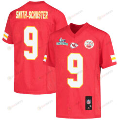 JuJu Smith-Schuster 9 Kansas City Chiefs Super Bowl LVII Champions Youth Jersey - Red