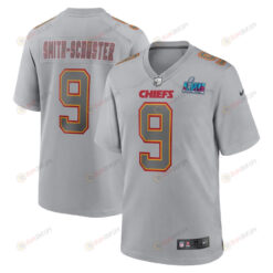 JuJu Smith-Schuster 9 Kansas City Chiefs Super Bowl LVII Patch Atmosphere Fashion Game Jersey - Gray