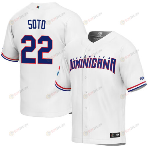 Juan Soto 22 Dominican Republic Baseball 2023 World Baseball Classic Jersey - White