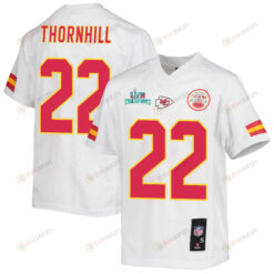 Juan Thornhill 22 Kansas City Chiefs Super Bowl LVII Champions Youth Jersey - White