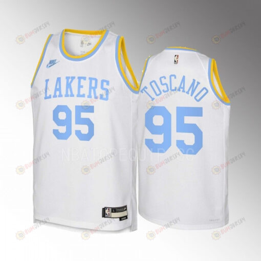 Juan Toscano-Anderson 95 Los Angeles Lakers 2022-23 Classic Edition White Youth Jersey - Swingman
