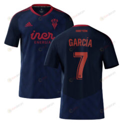 Juanma Garc?a 7 Albacete 2022-23 Away Jersey - Navy