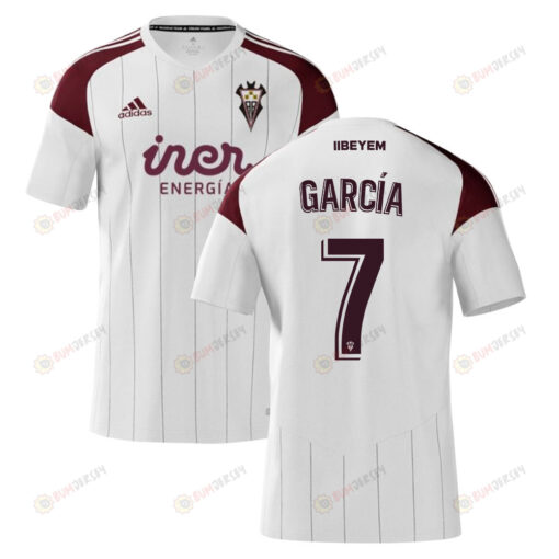 Juanma Garc?a 7 Albacete 2022-23 Home Jersey - White