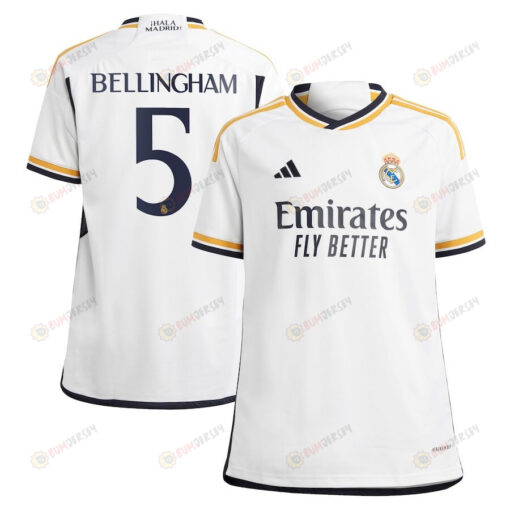 Jude Bellingham 5 Real Madrid 2023-24 Home Jersey - White