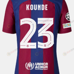 Jules Kound? 23 Barcelona 2023/24 With UCL Badge Home Women Jersey