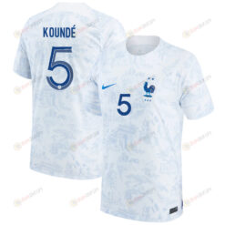 Jules Kound? 5 France National Team 2022-23 Away Men Jersey - White