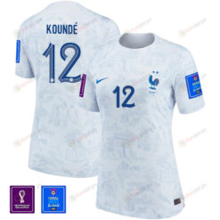 Jules Kounde 12 FIFA World Cup Qatar 2022 Patch France National Team - Away Women Jersey