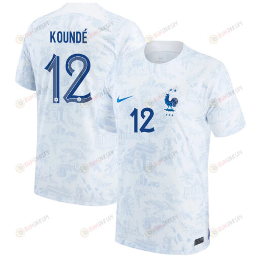 Jules Kounde 12 France National Team 2022-23 Qatar World Cup - Away Youth Jersey