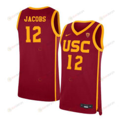 Julian Jacobs 12 USC Trojans Elite Basketball Men Jersey - Red