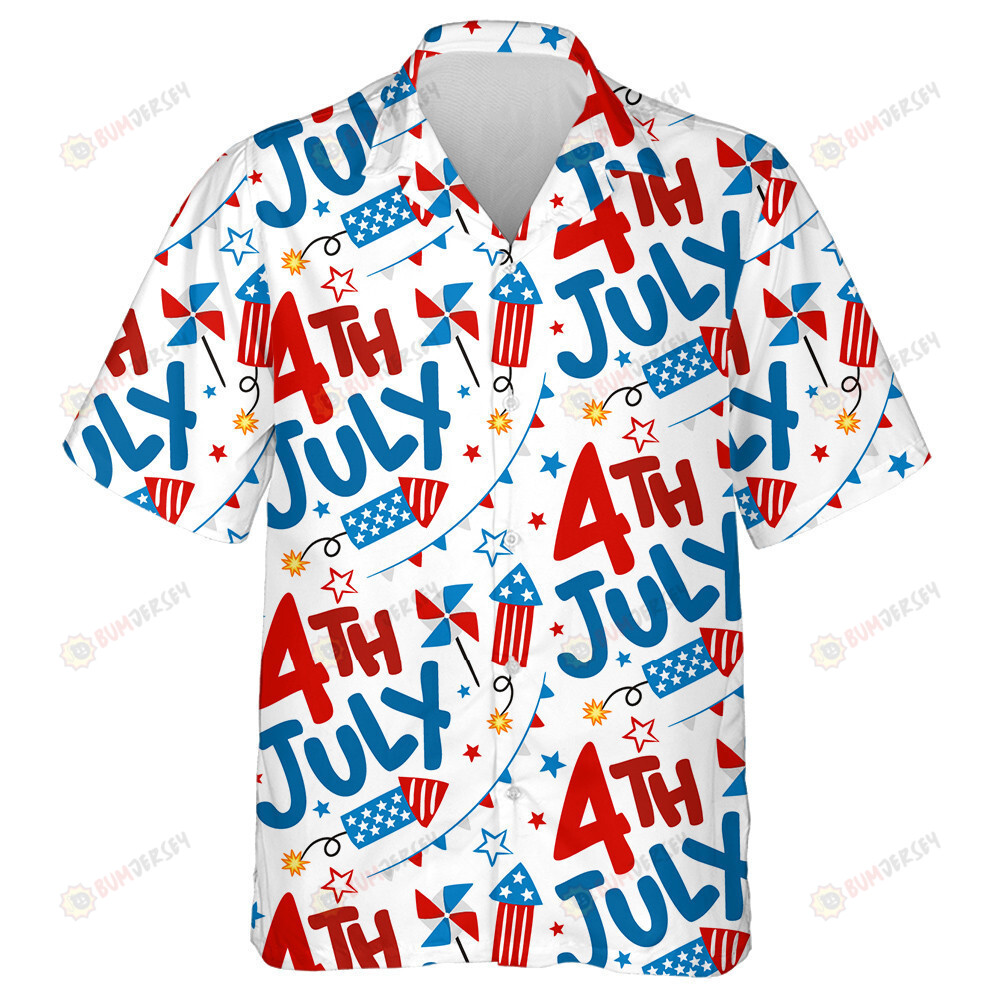 July 4th In The National Colors Of The United States Of America Hawaiian Shirt