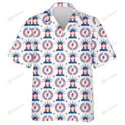 July Fourth Celebration Party Objects Isolated On White Background Hawaiian Shirt