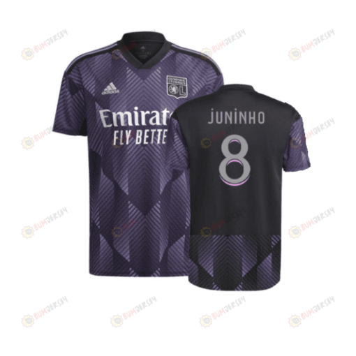 Juninho 8 Olympique Lyon 2022-2023 Third Men Jersey - Purple
