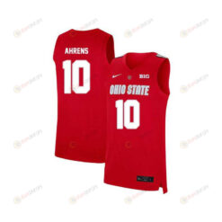 Justin Ahrens 10 Ohio State Buckeyes Elite Basketball Men Jersey - Red